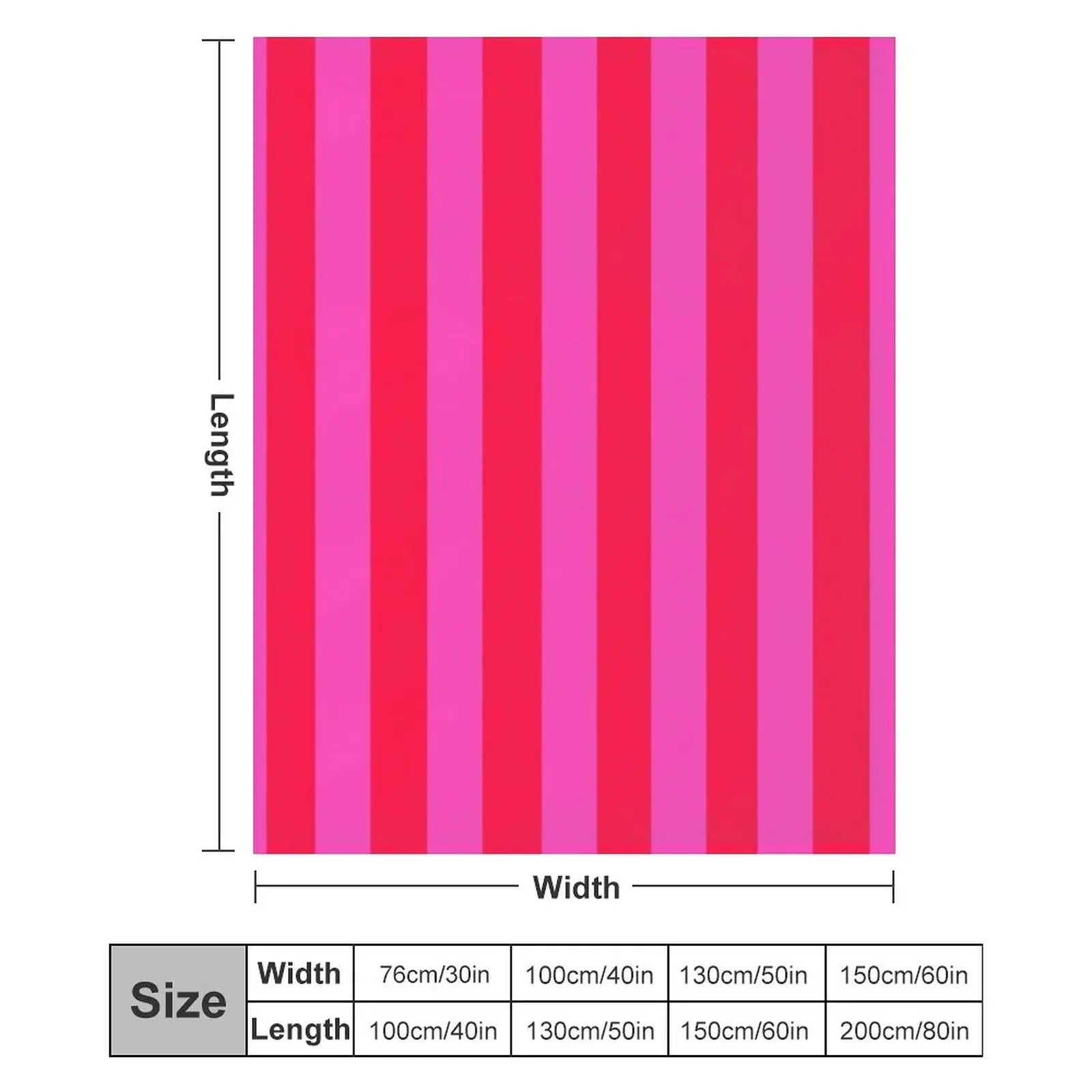 Bold Vivid Vetical Stripped Pattern in Pink and Neon Red Throw Blanket Moving Blankets For Baby Blankets