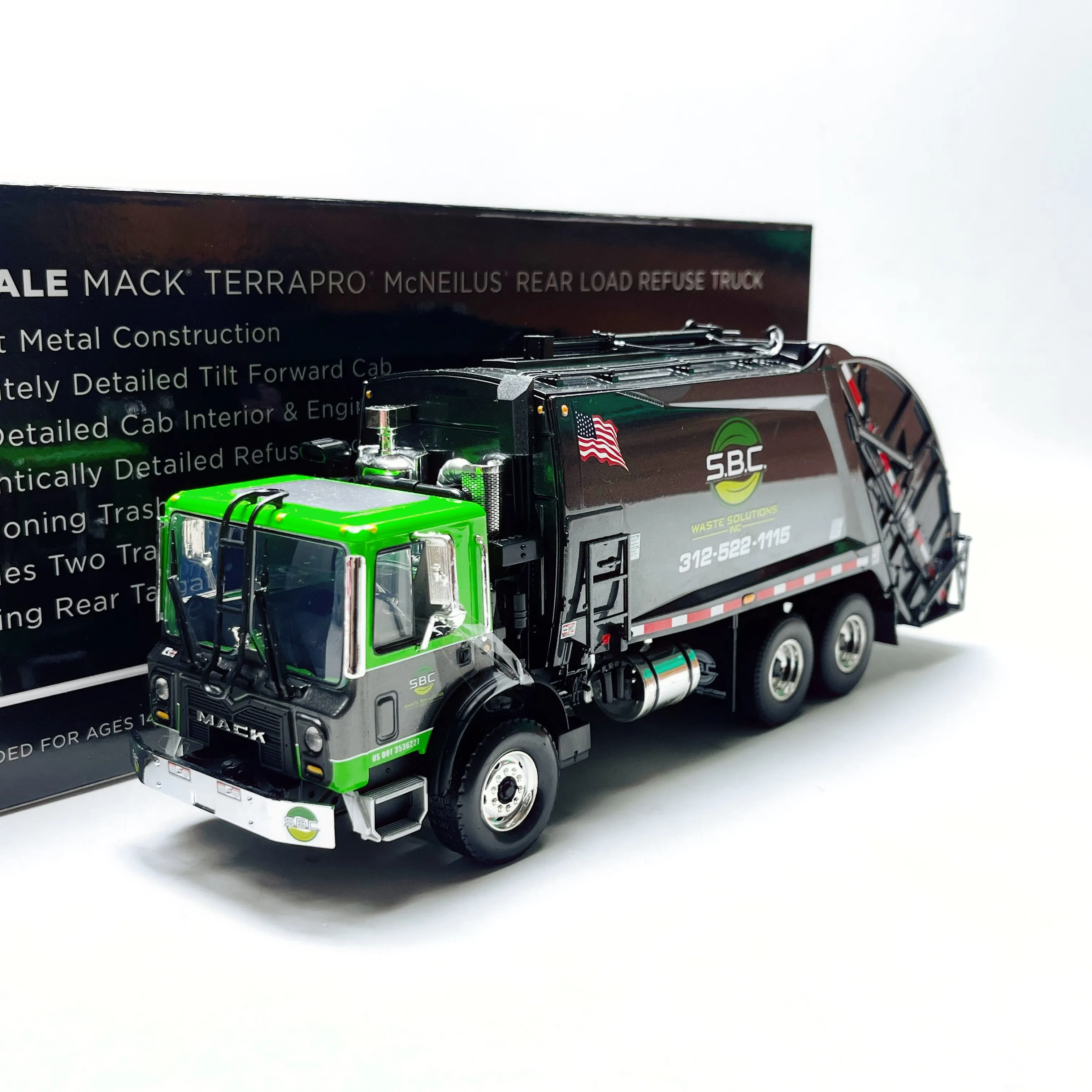 

Diecast First Gear 1/34 Scale 10-4319 Garbage Truck Model Alloy Car Model