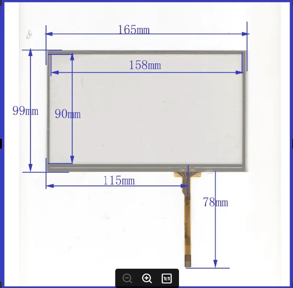 

ZhiYuSun 070193 165mm*98mm 7inch 4-wires resistive touch panel for Car DVD, 165*98 for the cable Contact point
