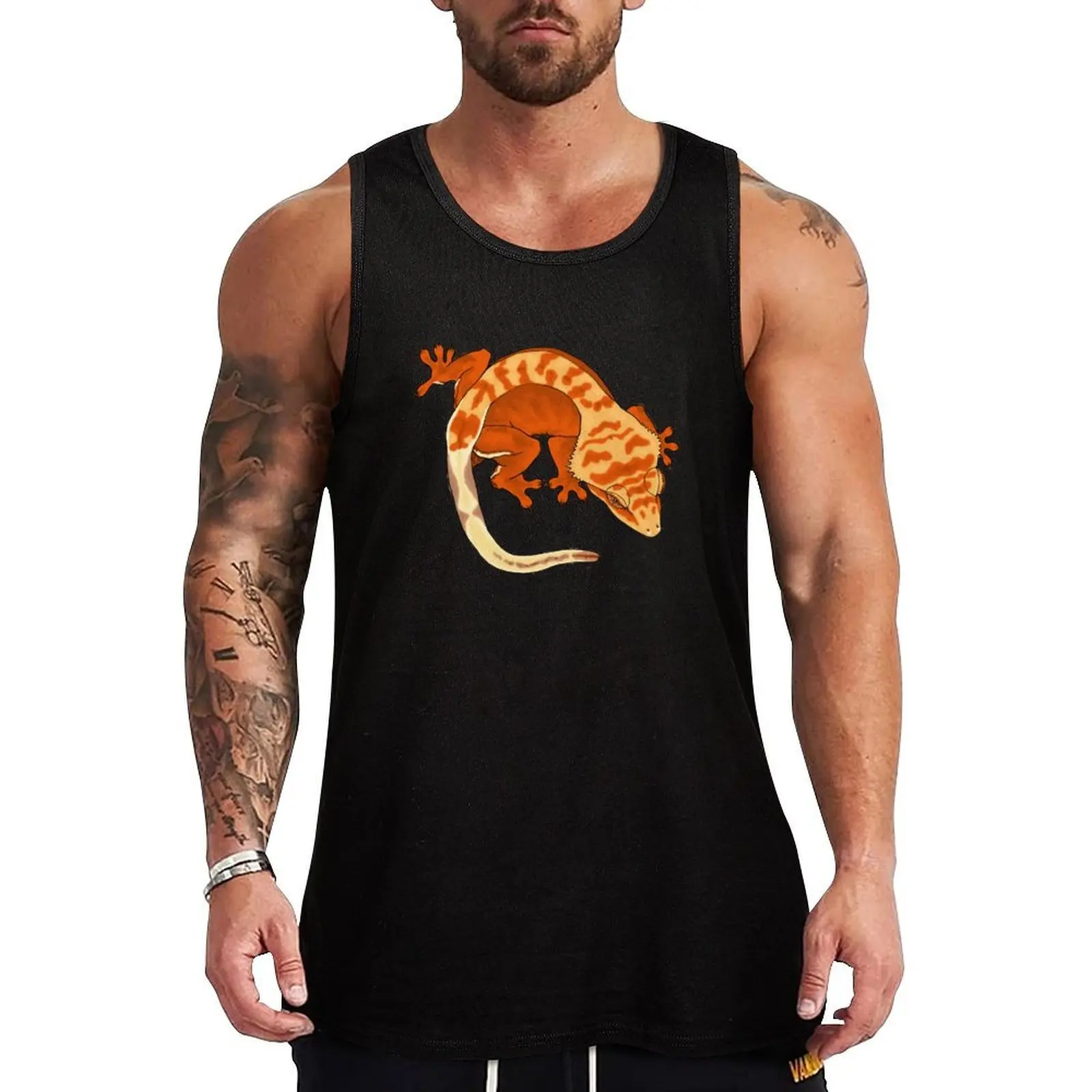 Super Tiger Crested Gecko Tank Top Work Outdoor Tank Top Durable Utility Sleeveless