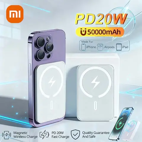 Xiaomi 50000mAh Powerbank magnetico originale 15W caricabatterie rapido wireless per batteria esterna di ricambio Magsafe Power Bank per iPhone