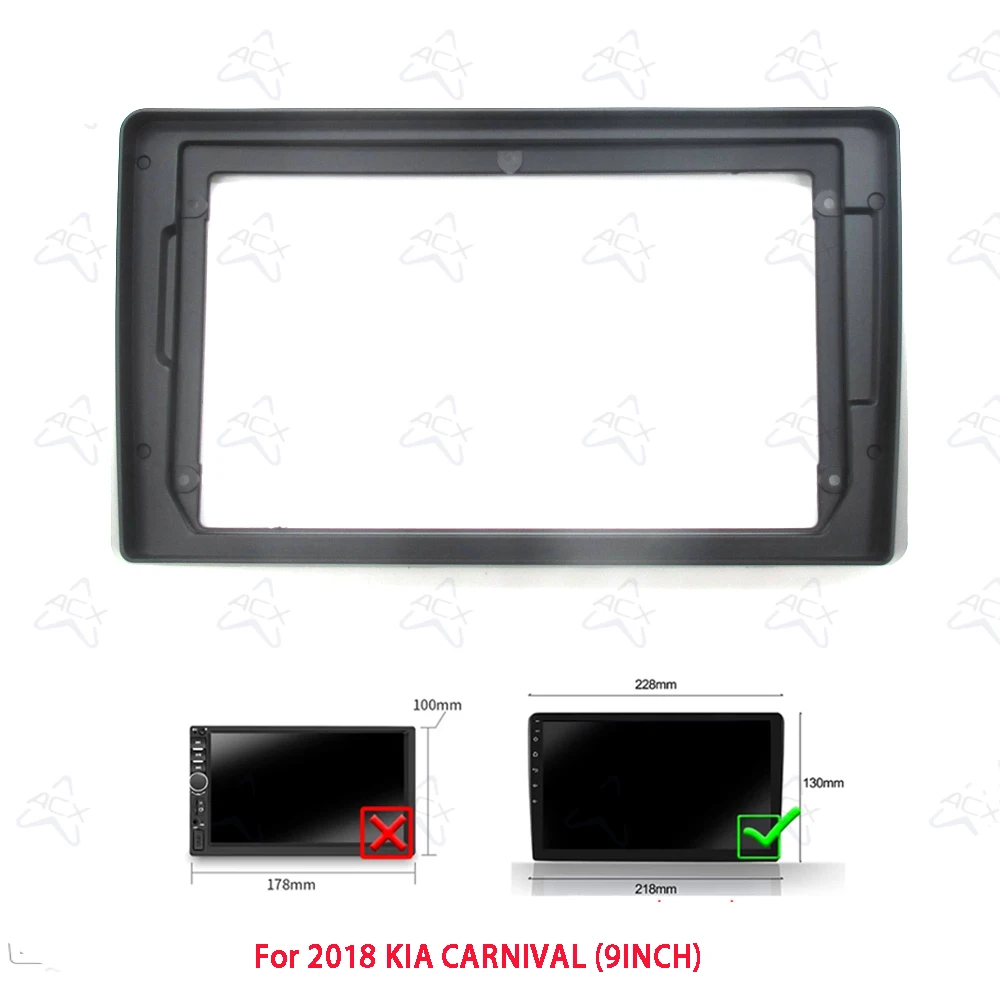 9 Inch Car Radio Fascia Frame For Kia Carnival/Sedona 2014-2018  Android Stereo Dashboard Mount Kit With Cable Canbus Decoding