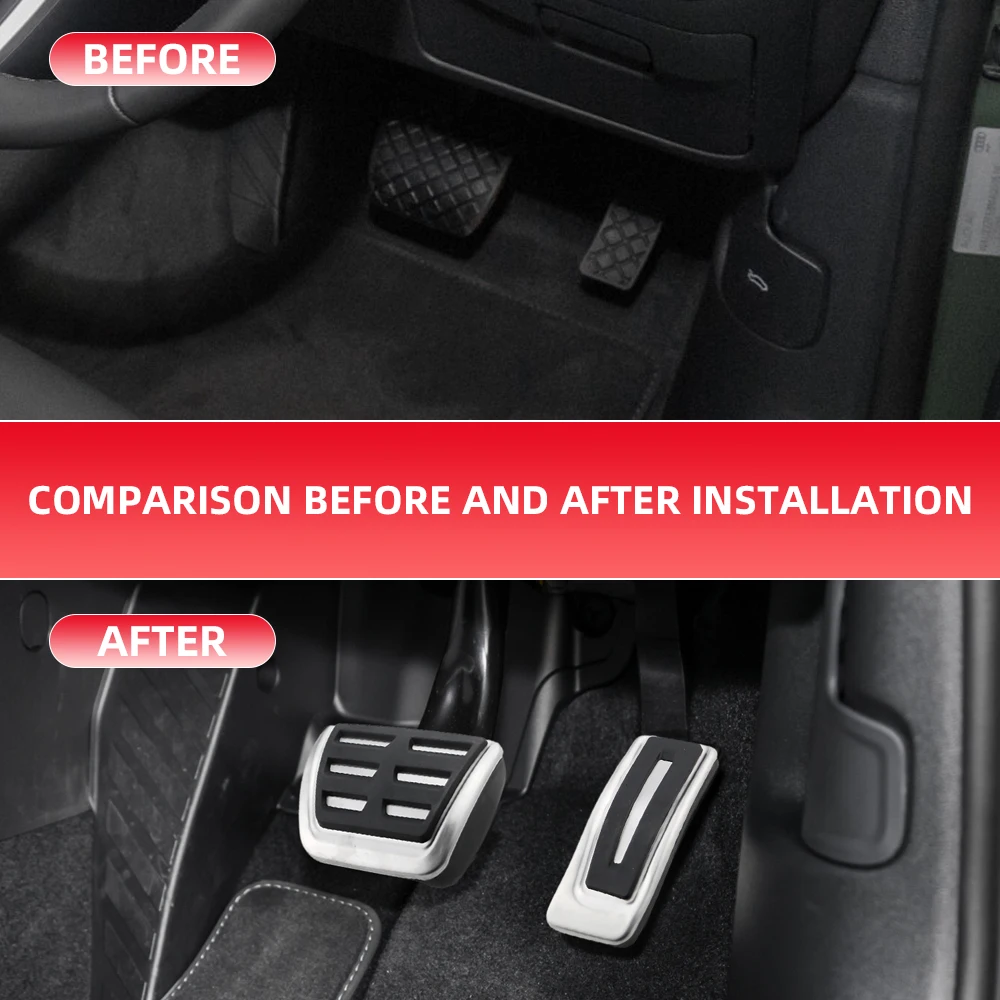 Edelstahl RHD Auto Gas Bremspedal Abdeckungen für Audi A4 B9 A5 A6 C8 A7 A8 D5 Q5L Q7 4M Q8 2017-2025 Innen Zubehör – Detail 2