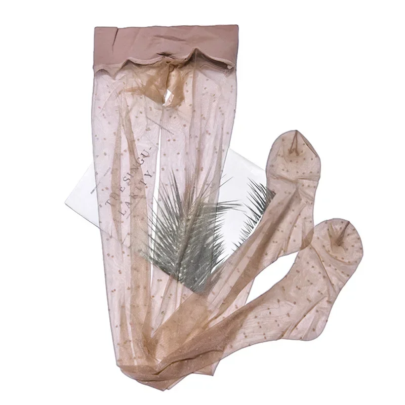 

Women Pantyhose Plus Size Polka-Dot Stockings Seamless 512-Pin Pantyhoses High Waisted Tights Ultra Thin See-Through Underwear