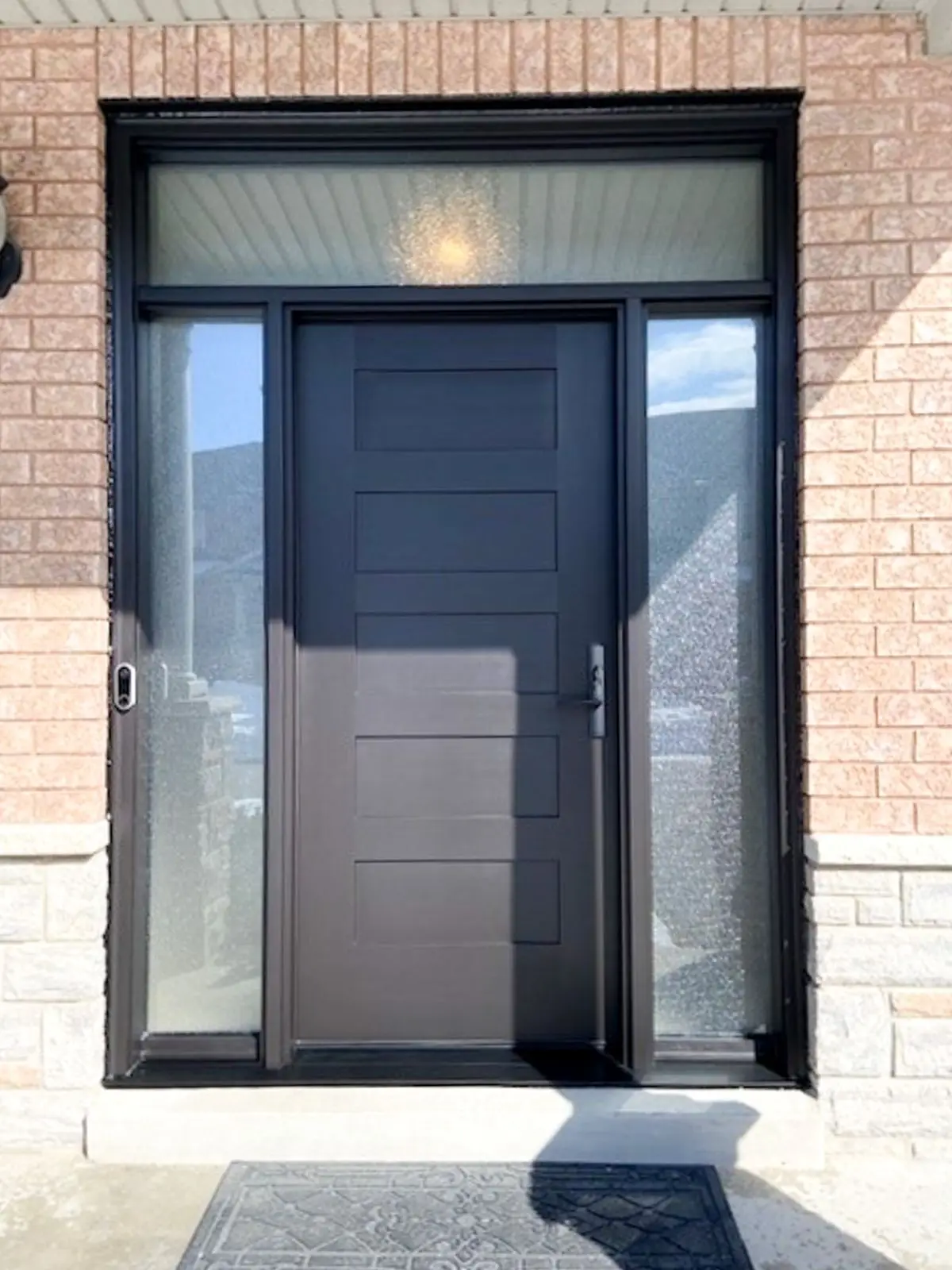 

Entrance Doors Aluminum Frame with Double Tempered Glass Modern Design Exterior Doors for House Main Front Metal Security