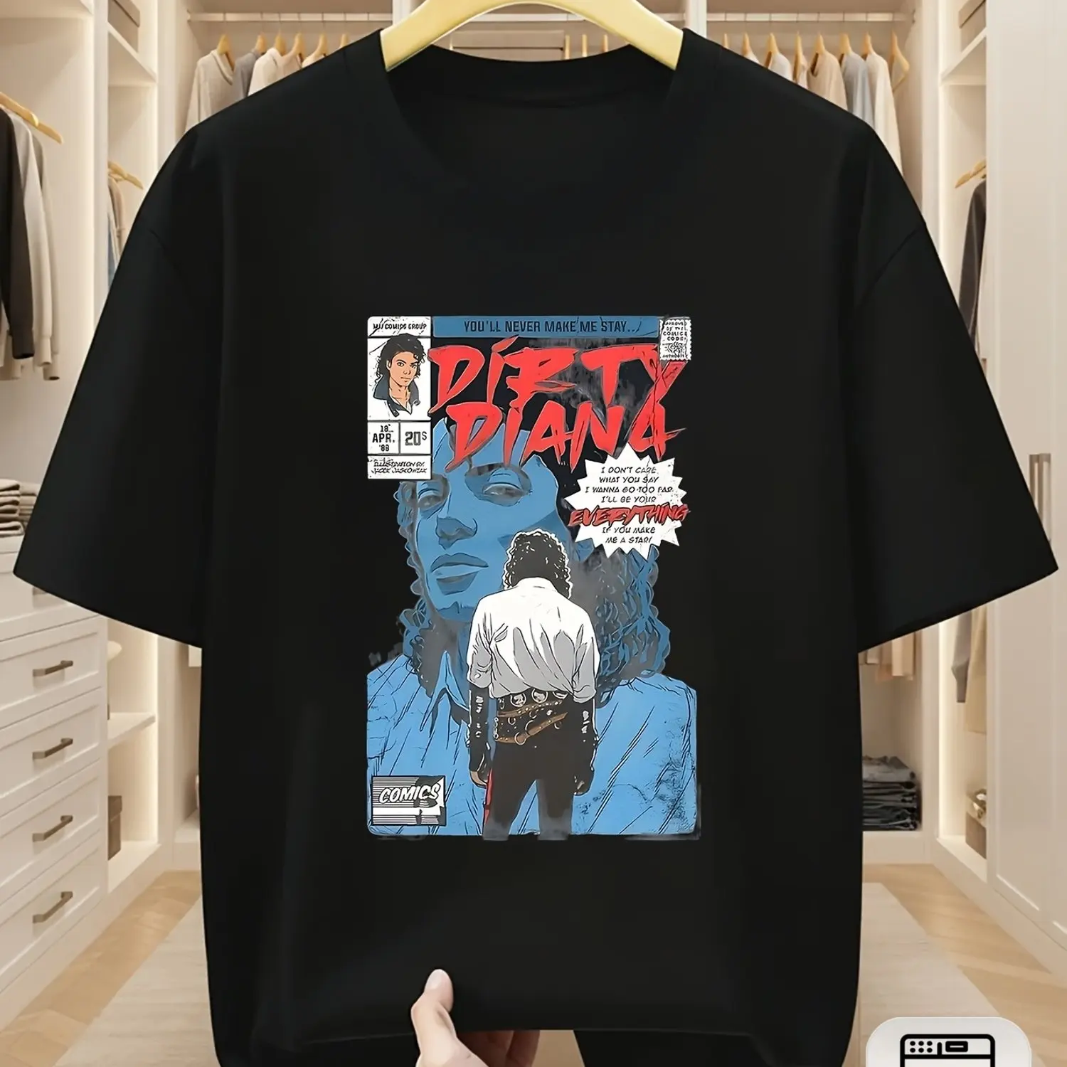 Camiseta Dirty Diana '88, Camiseta Vintage Retro Unisex para Hombre y Mujer, Diseño para Todas las Temporadas, Ícono de la Cultura Diana, Lavable a Máquina