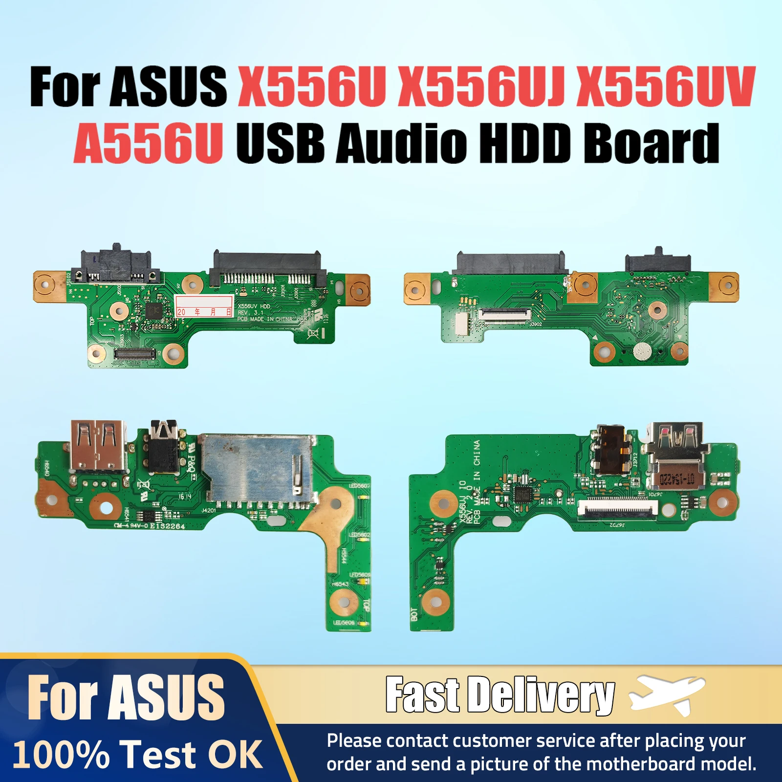 

For Asus X556U X556UJ X556UV A556U K556U F556U VM590 Laptop Hard Disk Driver USB Audio HDD BOARD