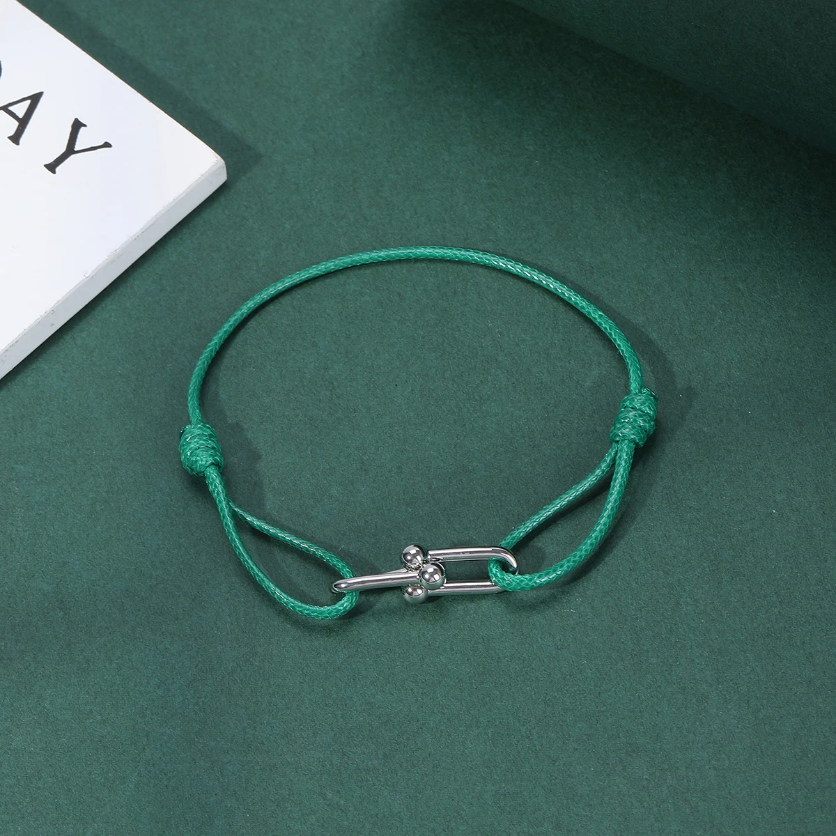 Cute Fashion Simple Braided Wax rope horseshoe buckle Bracelet Adjustable Rope Bracelet Women Men Jewelry Accessories gifts