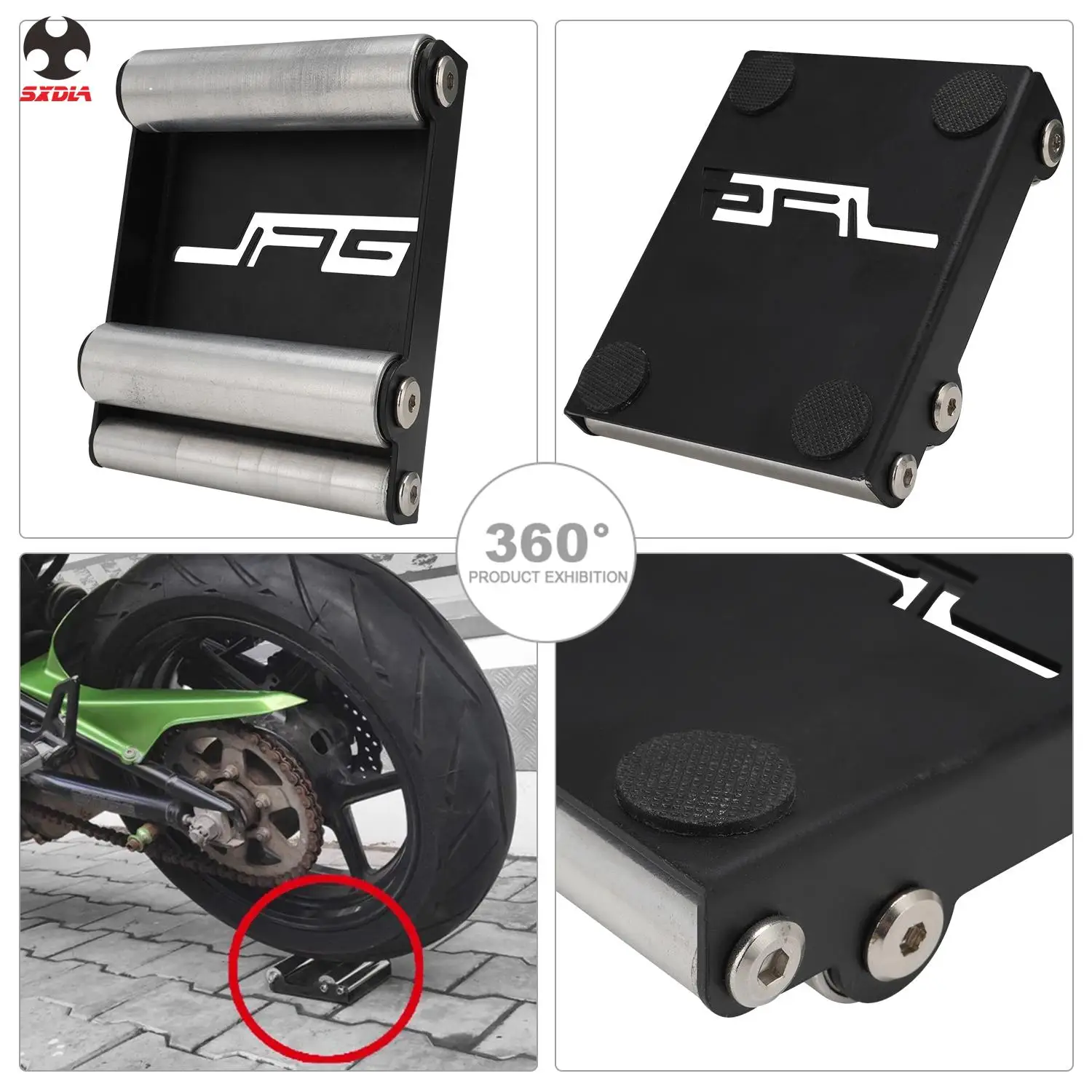 Universal Motorcycle Tire Cleaning Stand Tire Wash Bracket Portable Chain Clean Durable Roller Ramp Lift For KTM Honda Kawasaki