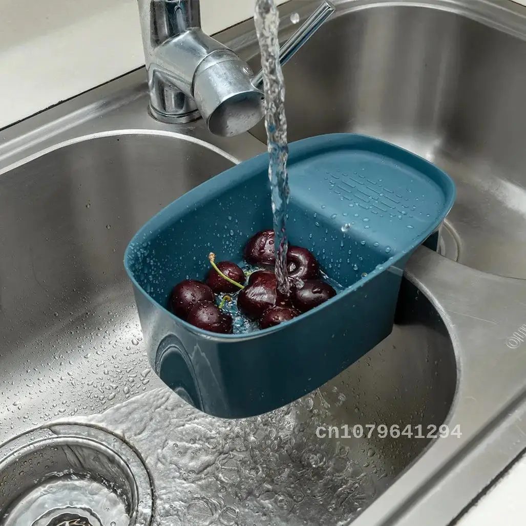 

New Sink Storage Tool Basket for Kitchen, Suction Cup Drain Rack Strainer for Fruit Vegetable Drainer Sponge Rack Filter Shelf