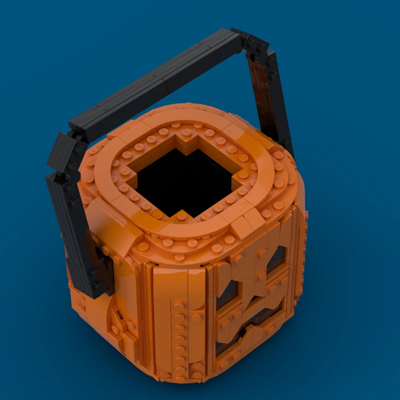 정교한 신제품 MOC 블록 아트 모델 할로윈 호박 버킷 |   펜 홀더 기술 모듈형 어린이 장난감 DIY 조립