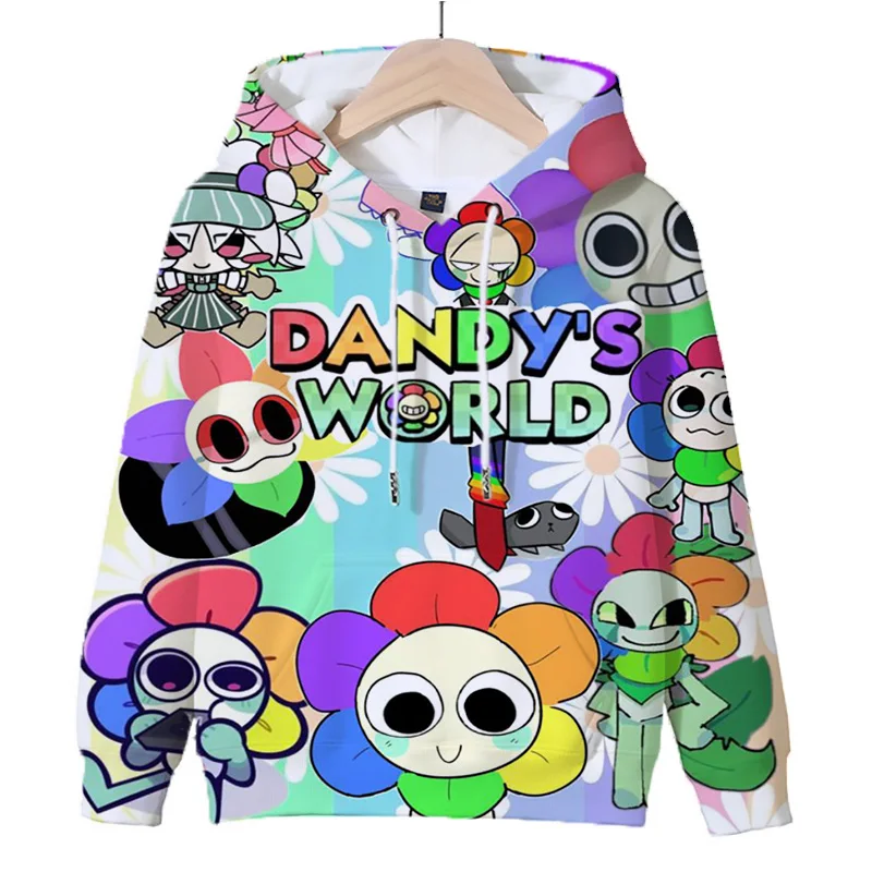 2025 Game Dandys World Hoodie 3D Print Kids Hooded Sweatshirts Boys Cartoon Hoody Tops Children Clothes Girls Harajuku Pullover