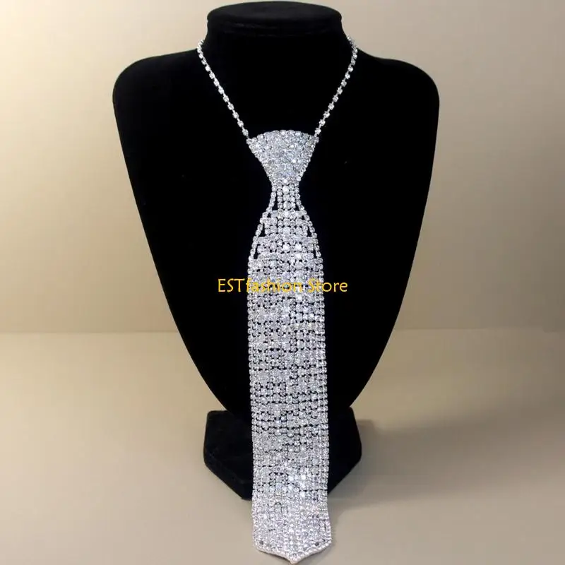 Y5GC Sophisticated Rhinestones Decorated Neckwear Corrosion Resistant Wedding Accessory