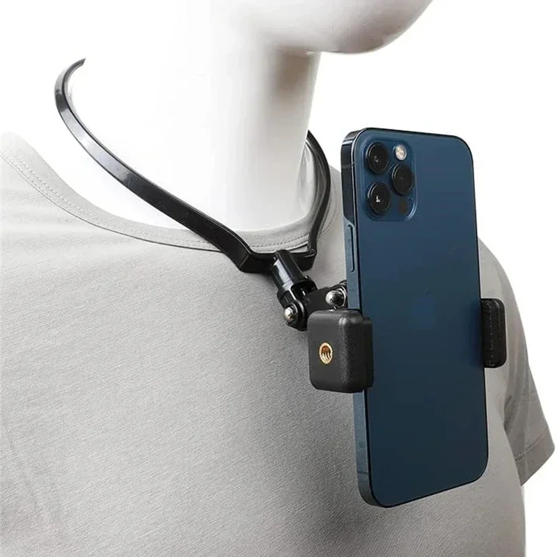 Sports Camera Neck Stand First View Outdoor Sport Mobile Phone Stand for IPhone 16 15 14 Samsung S24 GoPro 13/12/10 DJI Bracket
