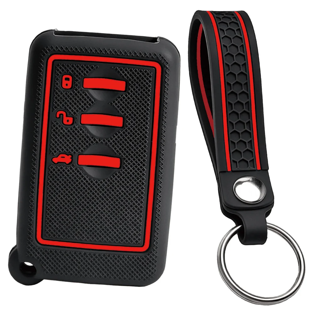 For Subaru Forester Outback Crosstrek Impreza Ascent WRX BRZ Legacy XV silicone car key fob cover with finger loop and key ring