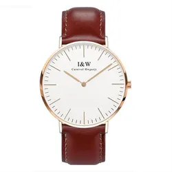 Reloj de pulsera con correa de cuero genuino para hombre y mujer, accesorio de marca de lujo suizo, redondo, de cuarzo, zafiro, GMT