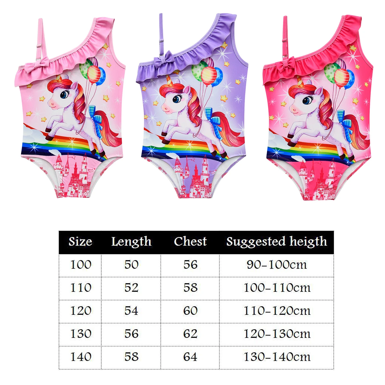 Baby Girls Swimwears Unicorn Summer Bikini Set Kids Cute Floral Toddler Learn Swimming Suits One-Piece Sunbeach Swimsuit