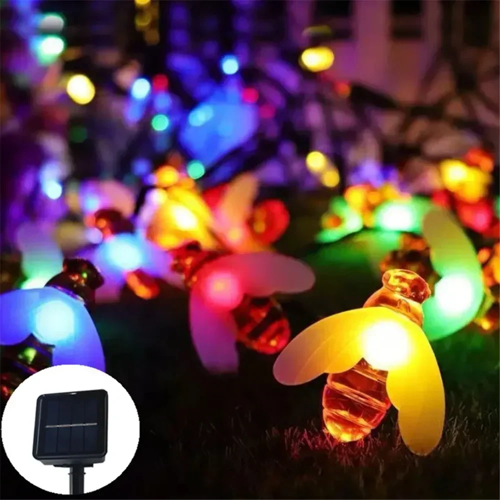 Solar Bee Light Indoor Outdoor Garden Fairy Light Wedding Party Tree Courtyard Simulation Bee Decorations Christmas Easter