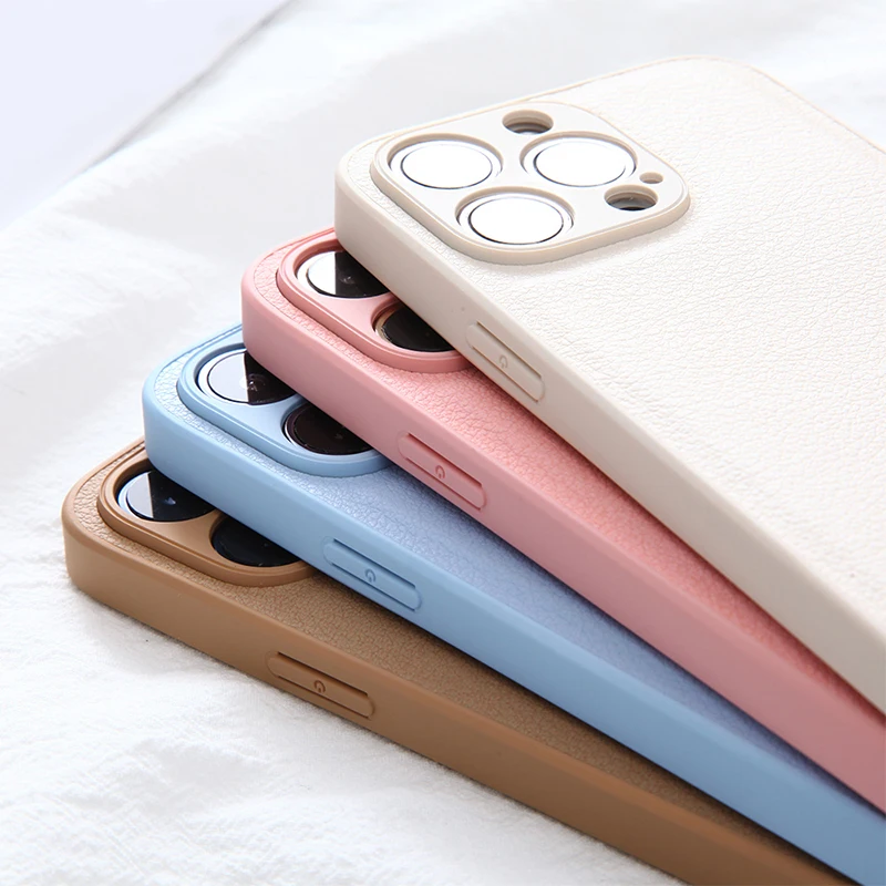 Custom Name Leather Cases For iPhone 16 15 14 13 12 11 Pro X XR XS 16Pro 15Pro 13Pro Max 7 8 Plus 16Plus 15Plus DIY Color Cover