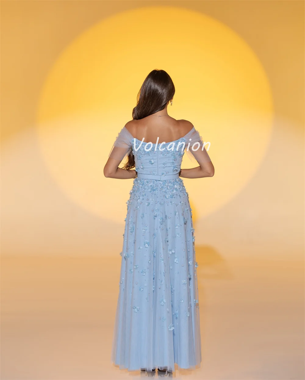 Customized Modern Style Exquisite Net Flower Beading Sequined Straight Poretrait Ankle Length Dresses Bespoke Occasion Dresses