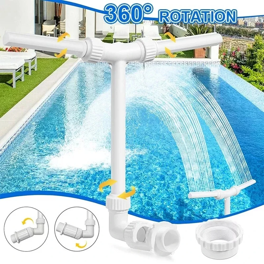 

Swimming Pool Spray Water Fountain Adjustable Waterfall Single/Dual Spray Sprinkler Pool Fountain for Inground Pools Sprayer