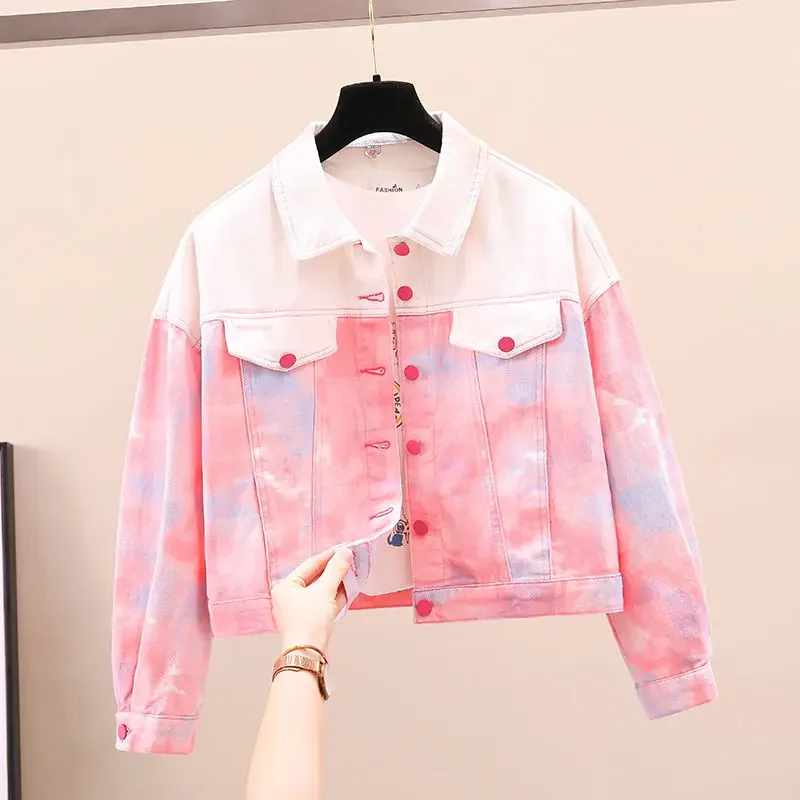 

Pop Pop Fashion Women Denim Jacket Single-Breasted Long Sleeve Short Jeans Coat 2025 New Spring Autumn Female Casual Cowboy Lad