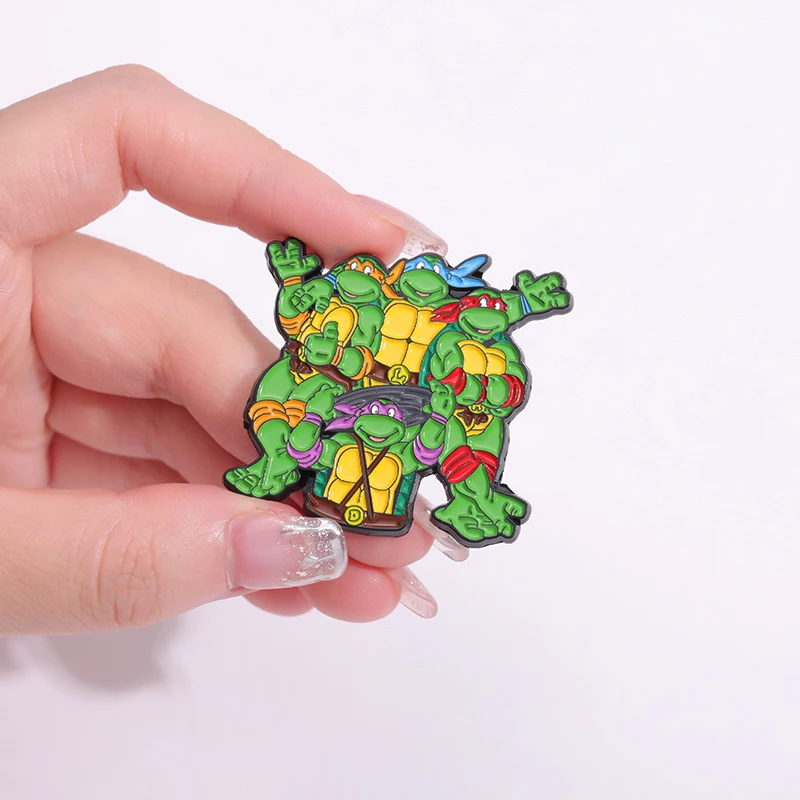 Teenage Mutant Ninja Turtle Enamel Pin Custom Funny Cartoon Animal Brooch Bag Lapel Badges Funny Jewelry Gifts For Kid