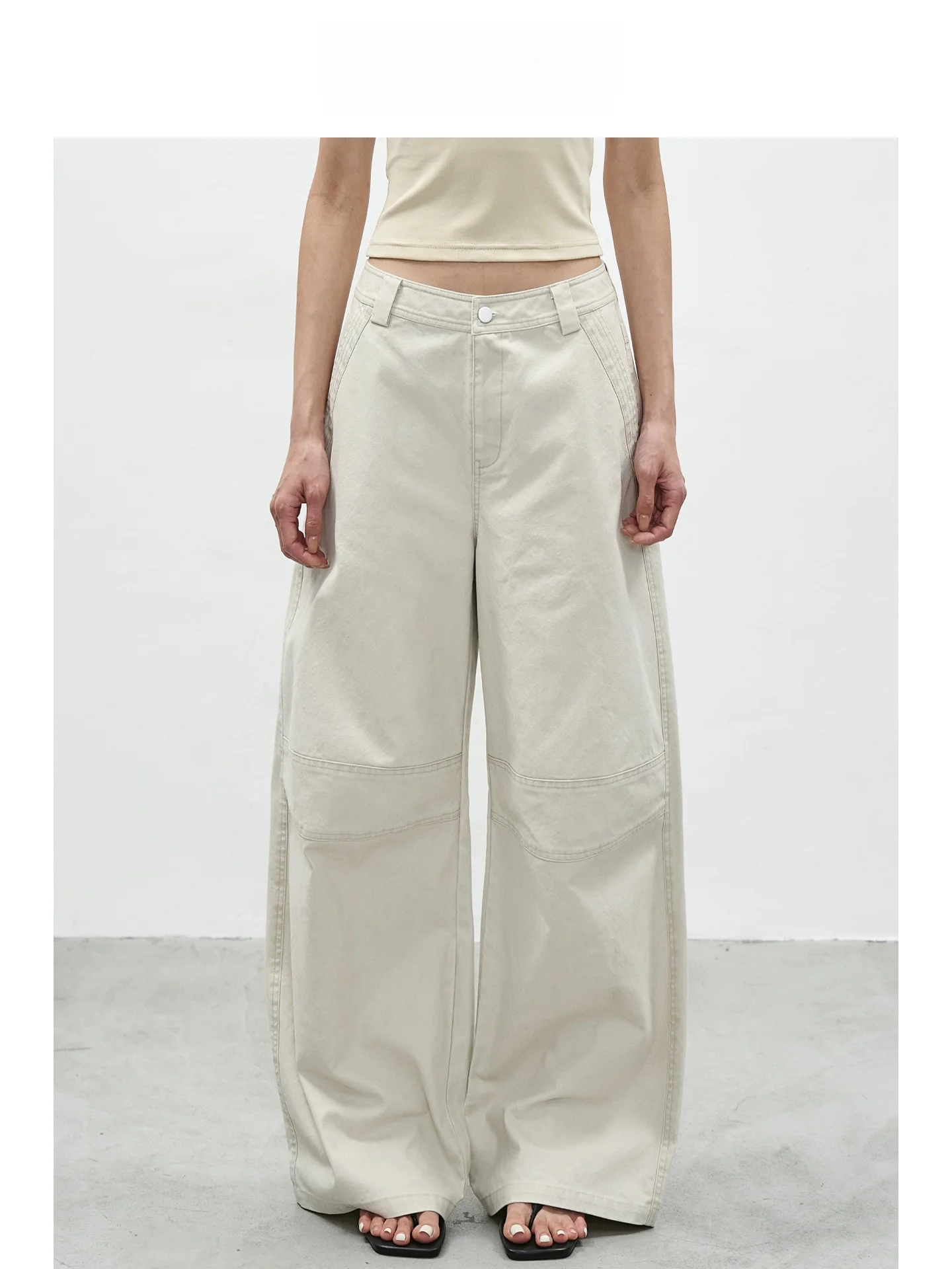 

EIGHTHMONTH High Waist Wide Leg Pants Women's Loose Fit Casual Trousers Spring New Style Skin-friendly Breathable