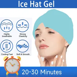 Ice Hat Gel Ice Headache  Migraine Relief Hat Cold Compress Therapy Cap Ice Head Wrap Pack Mask  For Tension Sinus Stress