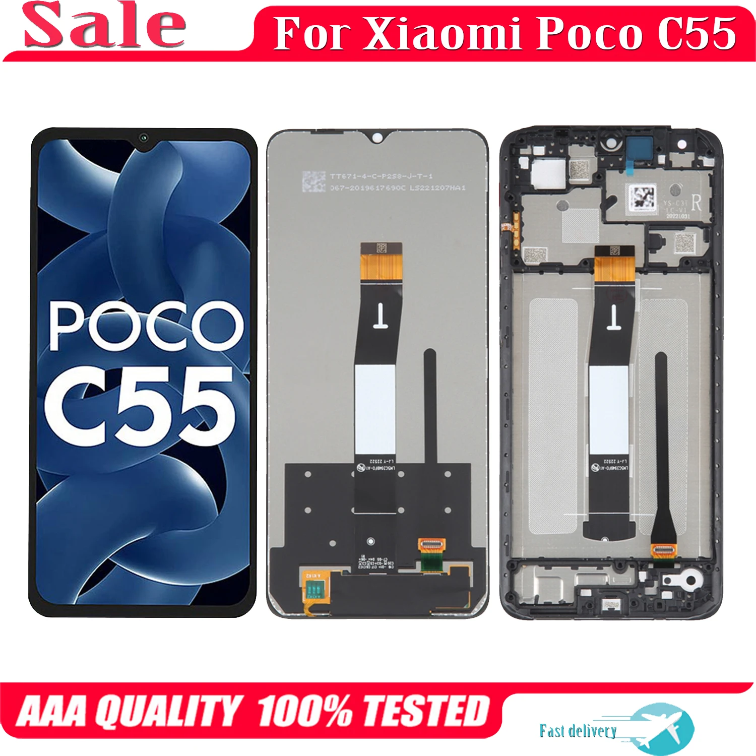 

For Xiaomi Poco C55 LCD Display Touch Screen Replacement Digitizer Assembly