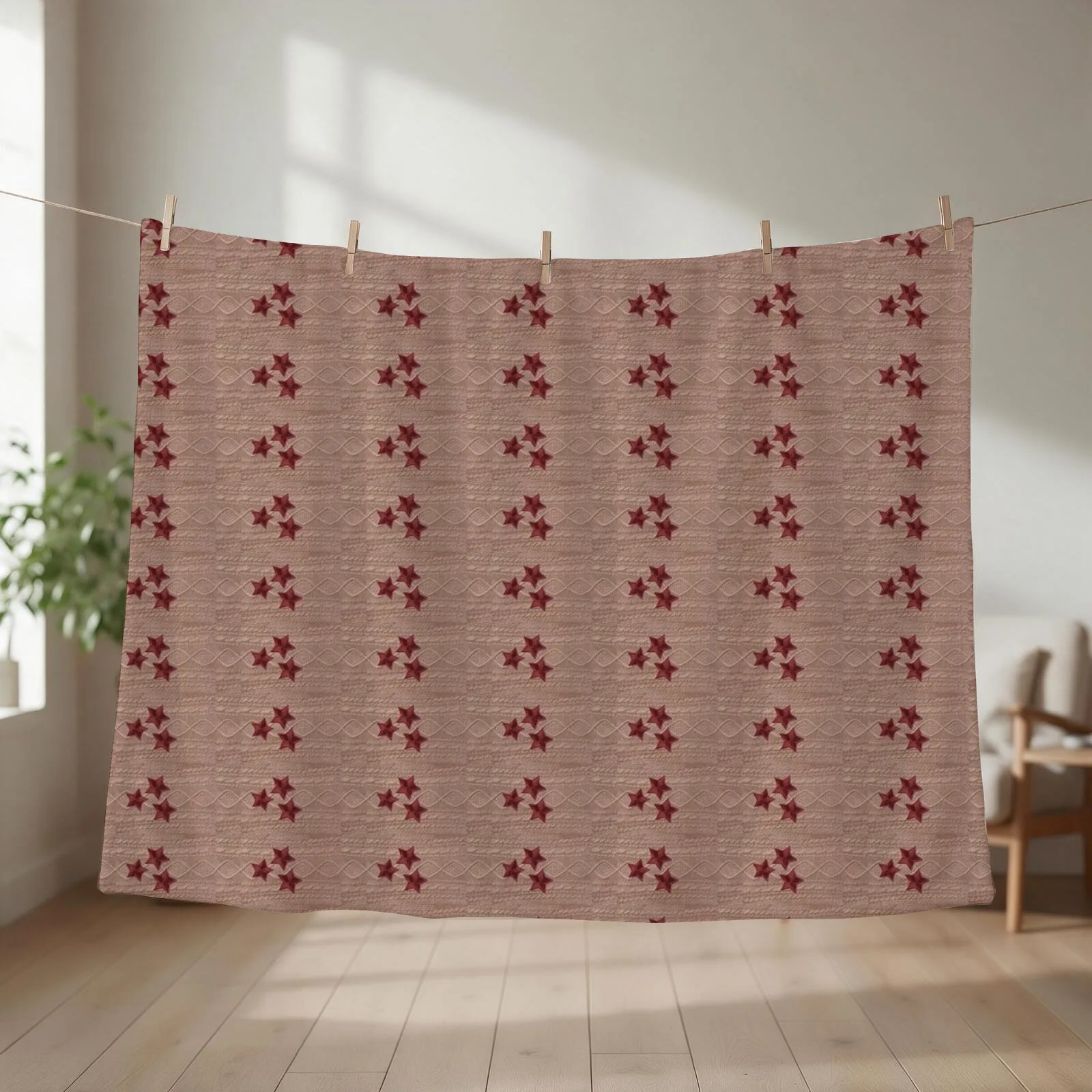 Red cardigan star (Printed Image - Not Real Knit) Throw Blanket For Sofa Thin Single Picnic cosplay anime Blankets