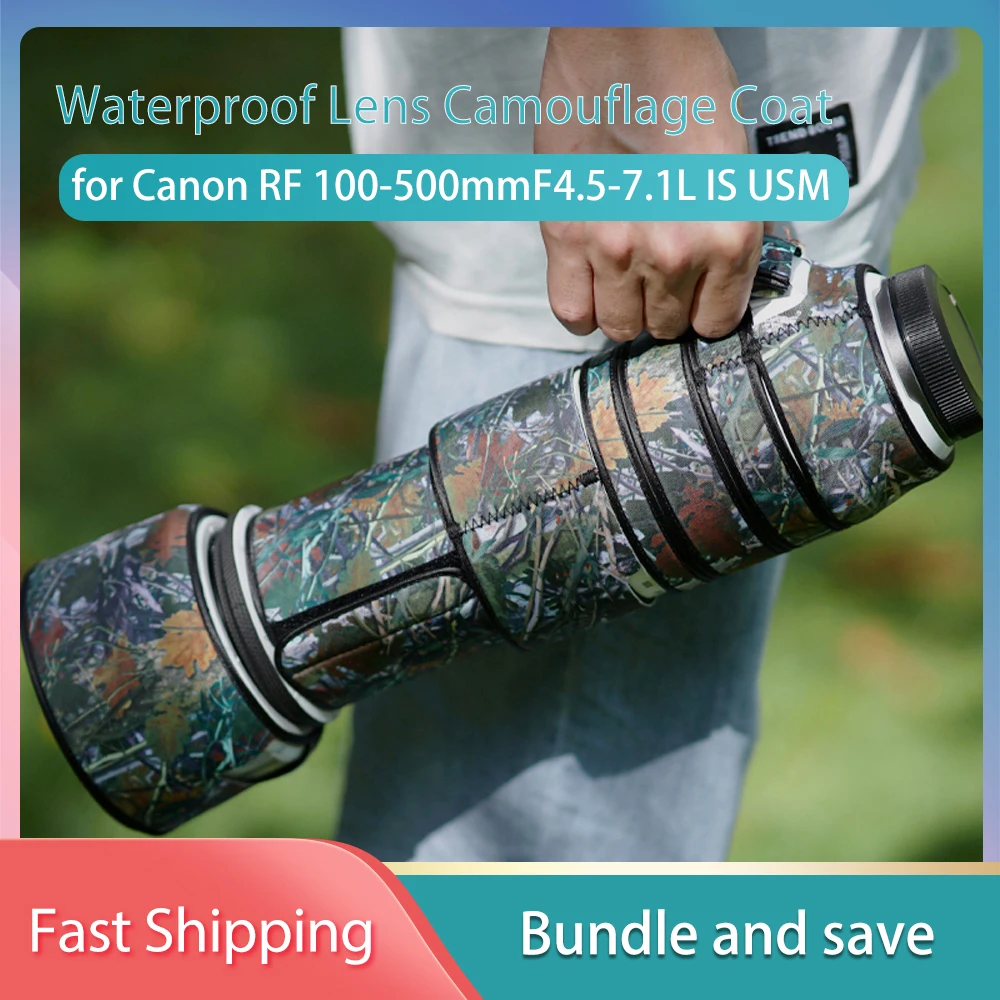 RF100500 étui de protection pour Canon RF 100-500mmF4.5-7.1L est USM housse de pluie RF100 500 étui étanche lentille manteau de Camouflage