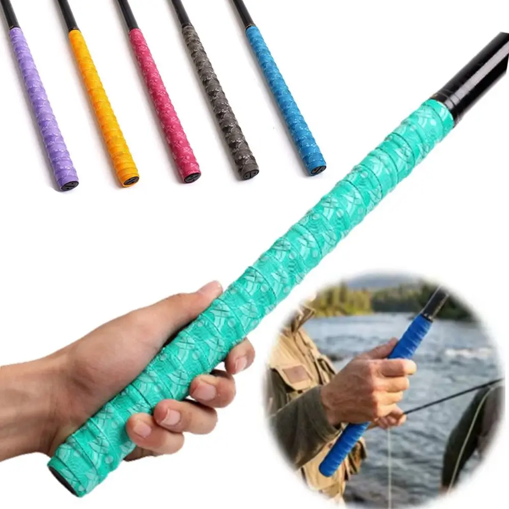 2M Badminton Handle Wrap Tape PU Embossing Badminton Racket Grips Wrap Sweat-Absorbent Anti-slip Fishing Rod Sweatband