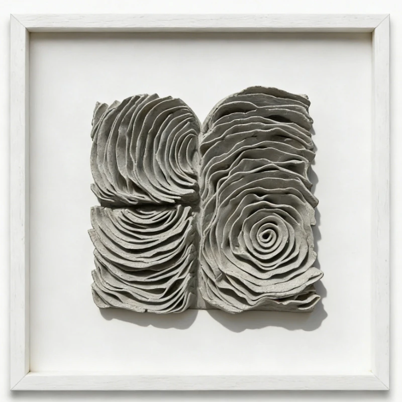 Ceramic three-dimensional decorative paintings, ceramic texture pendants in the entrance of the living room