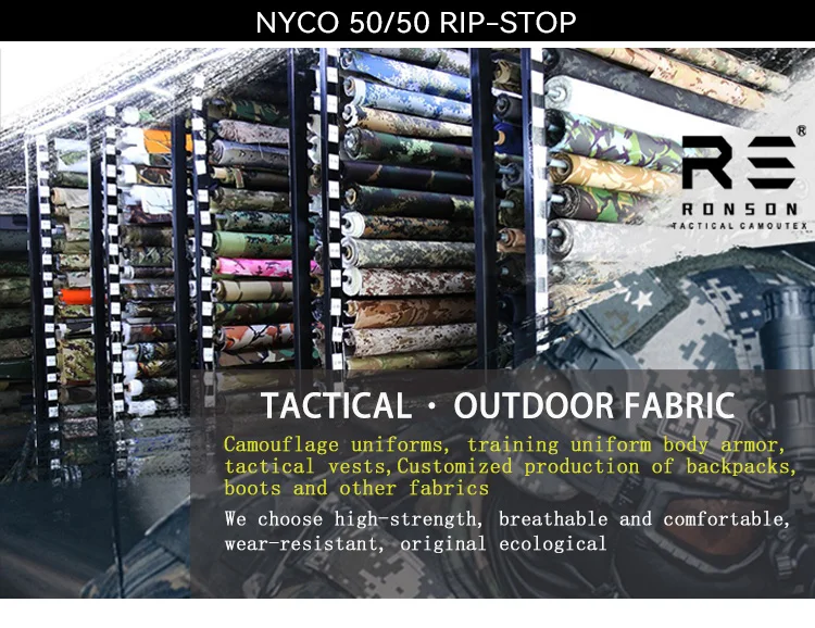 NC5050 Rip-Stop Tarnstoff KLMK Camo Bedruckter Taktischer Nylon-Baumwoll-Tarnstoff – Detail 1