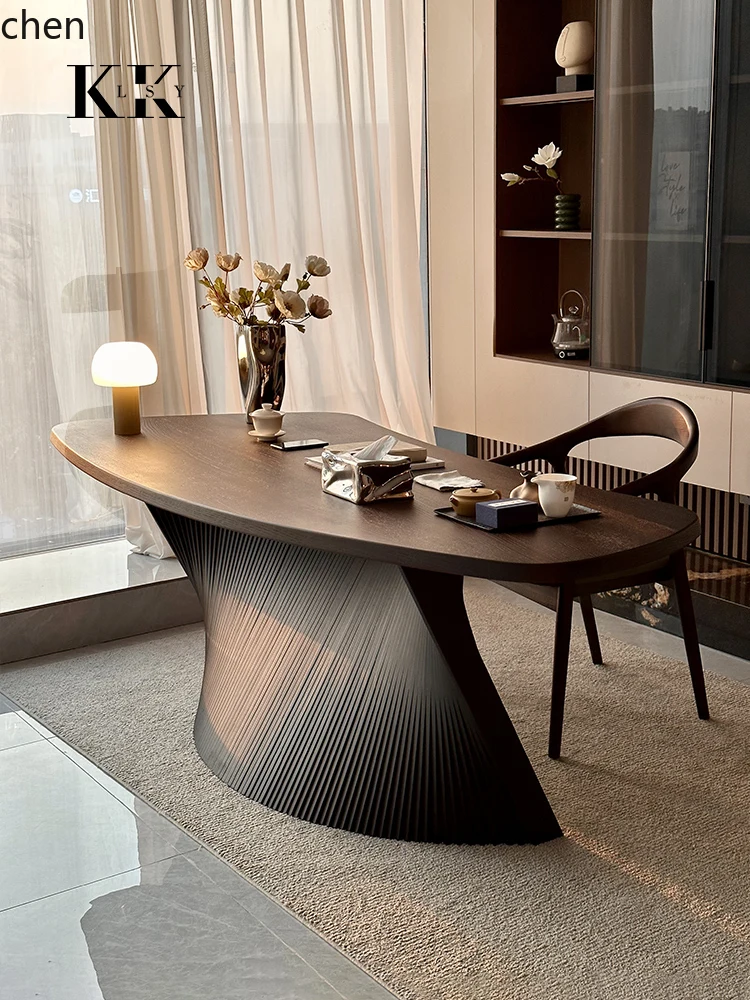 

HT minimalist desk modern light luxury boss high-end desk home special-shaped