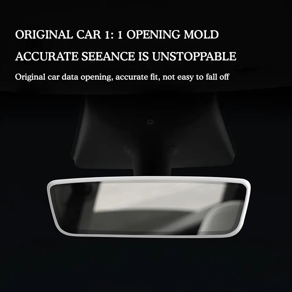 For Tesla Y 2023 Interior Accessories Rearview Mirror Protector Decor Silicone Strip Trim Silicone Protection Frame D4O7