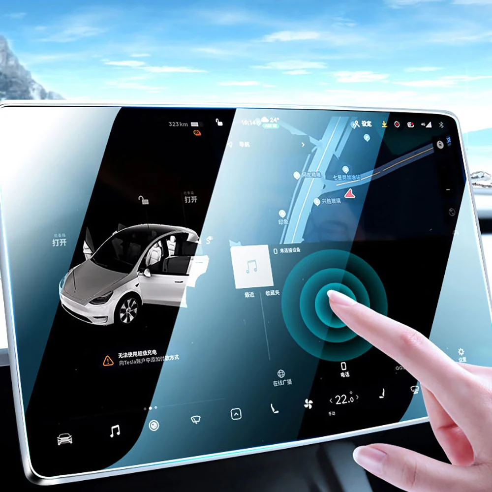 Tempered Glass Film Screen Protector for Tesla Model Y Launch 2025 Model 3 Highland 2024 Rear Row Center Control Touch