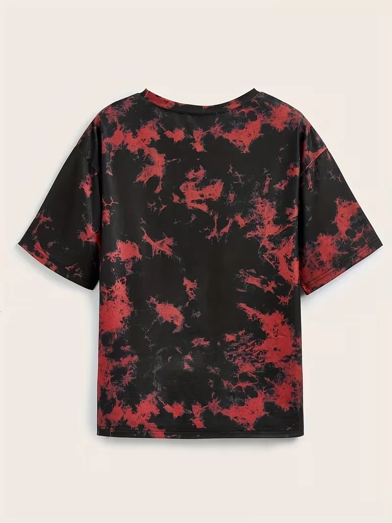 Men's Tie Dye T-Shirt Oversized Crew Neck Short Sleeve Tee Multicolor Tie Dye Print Streetwear Top Casual Loose Summer Tshirts