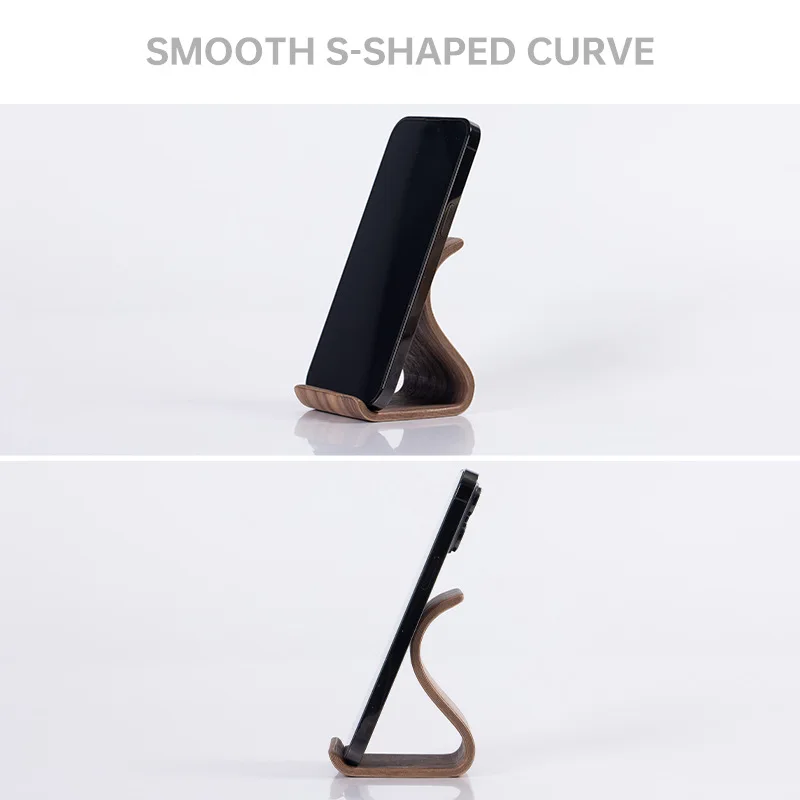

Portable wooden mobile phone holder Lazy bracket Simple desktop creative TV video support mobile phone holder