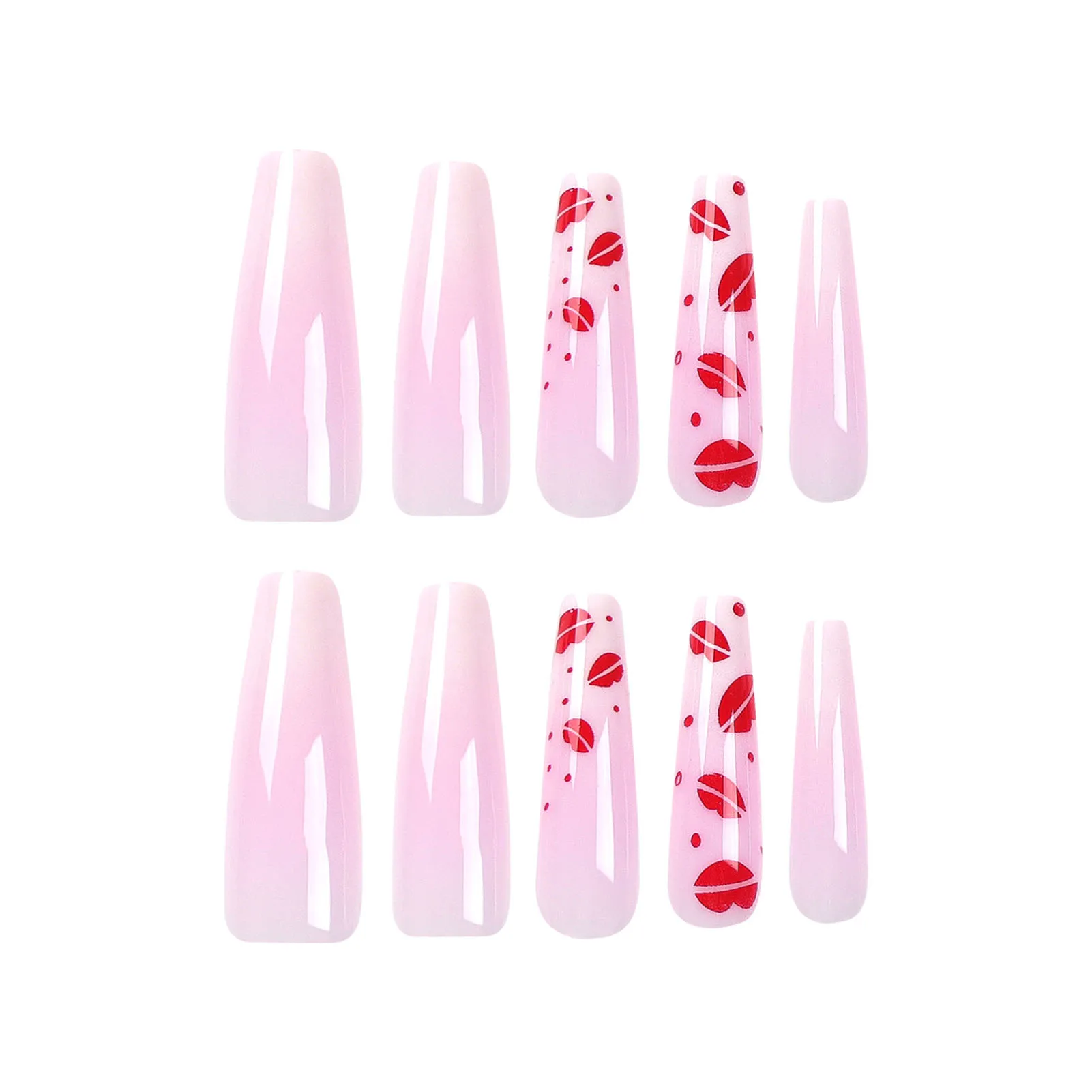 24pcs Long Press on Nails Simple Style Long Ballerina Full Cover Artificial Nail for Hand Decoration Nail Art