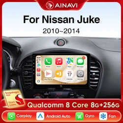 Ainavi Car radio For Nissan Juke 2010 2011 2012 2013 2014 Wireless Android Auto Carplay Car Multimedia Player WIFI 4G DSP 2 Din