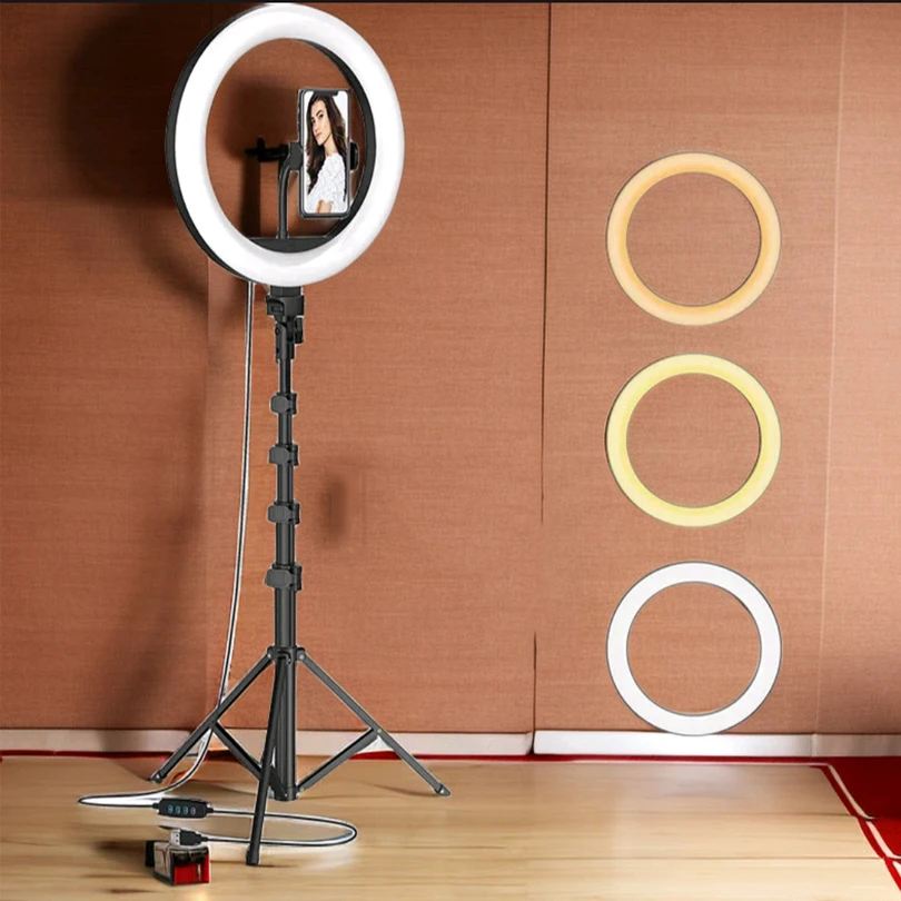 30CM/12inch Big Size Ring Lamp With Tripod Dimmable Selfie Ring Light With Stand Color Annular Tube Photographic Lighting