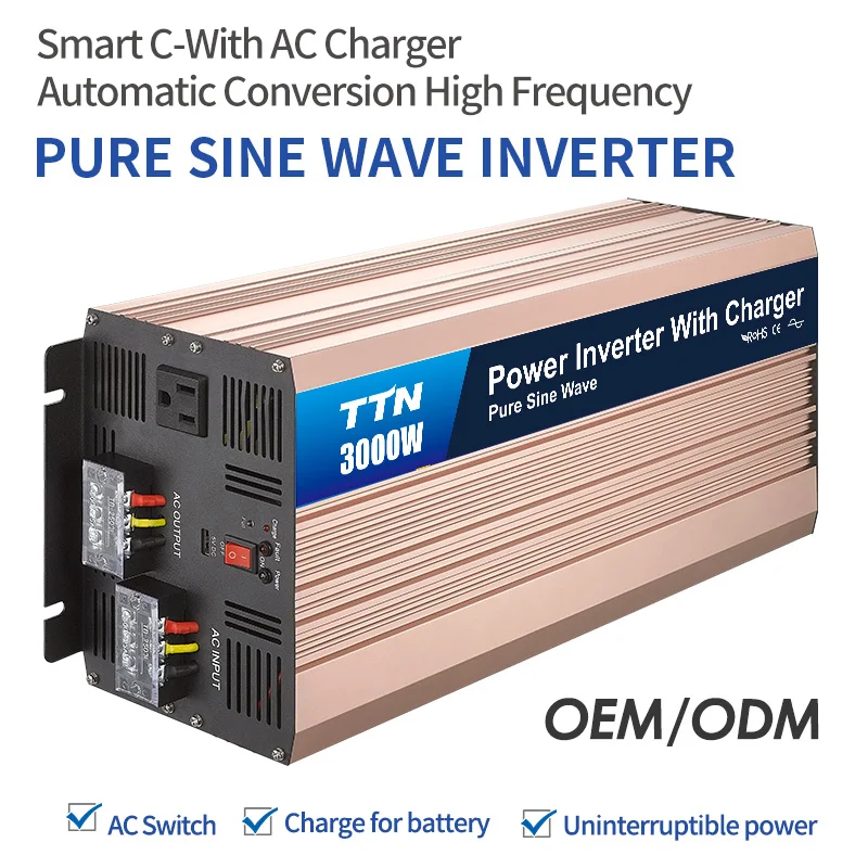 AC DC Inverter Offgrid Pure Sine Wave Power Inverter 12000W 6000W Peak Power Inverters Converters