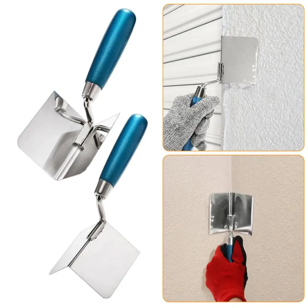 Durable Corner Blade Trowel Stainless Steel Trowel 2pcs Stainless Steel Drywall Corner Trowel Set Ergonomic Soft for Precision