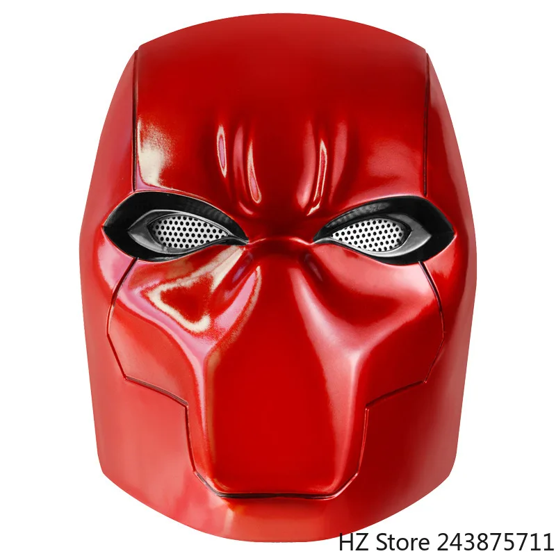 

Red Hood Helmet Metallic Effect Red Hood Mask Deluxe Cosplay Prop for Fans Collector's Edition TK034