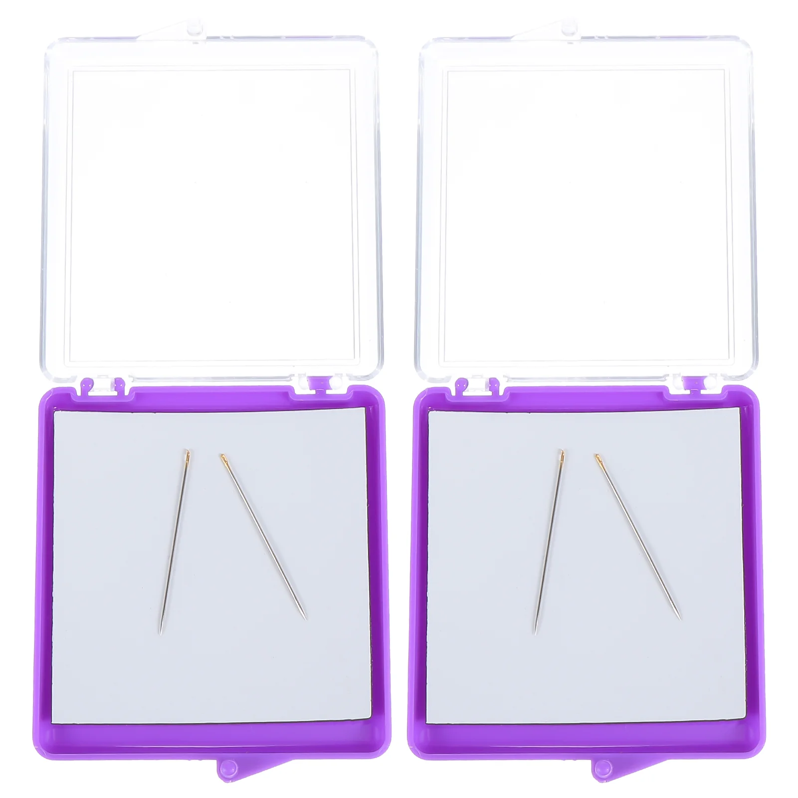 2 Pcs Sewing Pins Needles Suction Box Magnetic Container Holder Quilting Cushion Tool Purple Storage