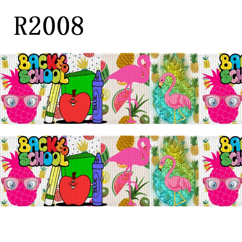 50 yard Cartoon character 7/8inch printed back to school Duff bear grosgrain ribbon DIY Hair Bow Decoration R2008