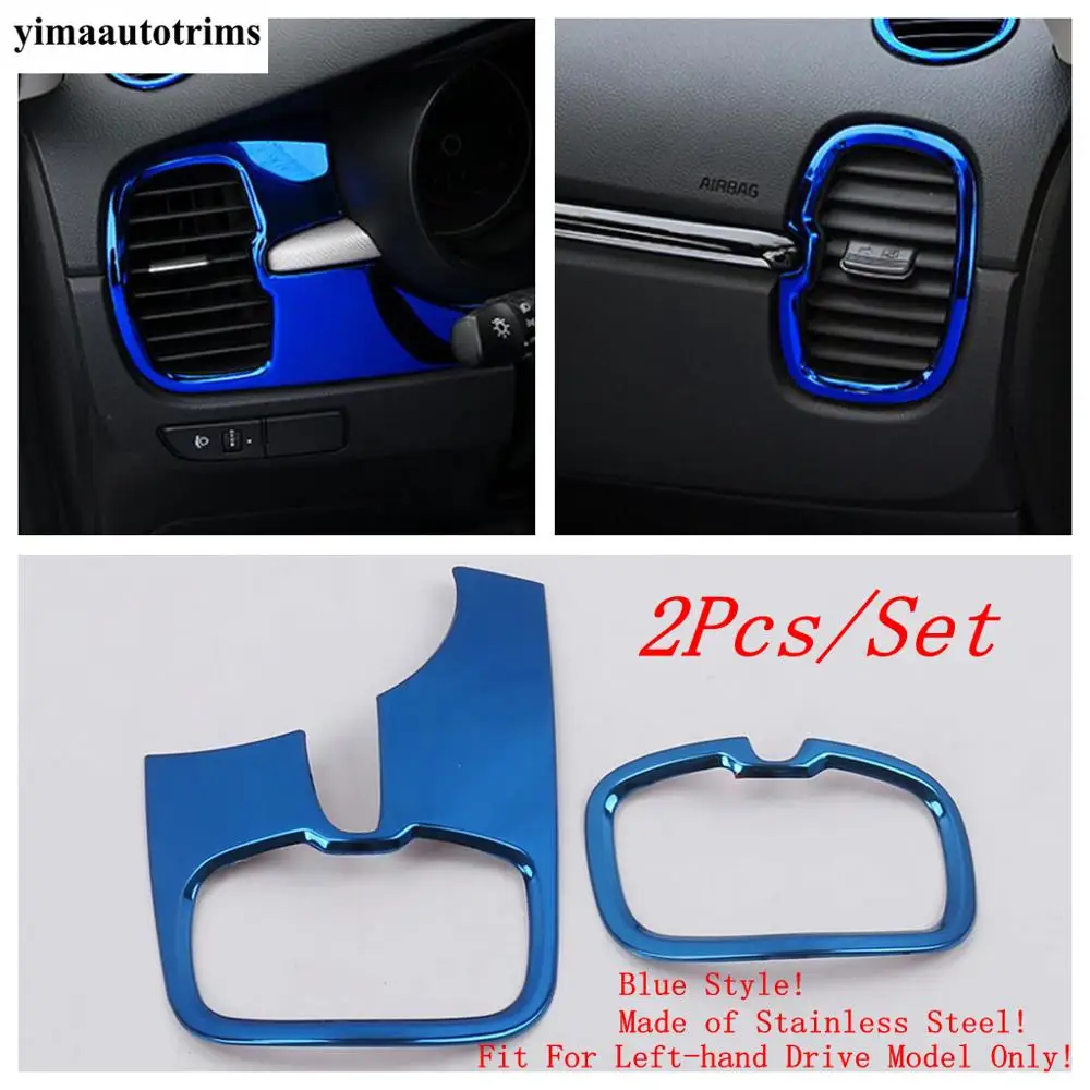 

For Kia Rio 4 X-line 2017-2020 Dashboard Front / Side Air AC Outlet Vent Panel Cover Trim Stainless Steel Accessories Interior