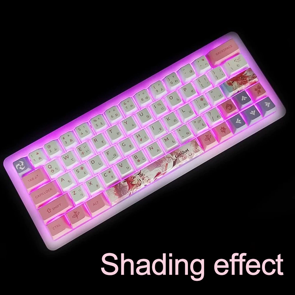 Genshin Lövedékbecsapodás yae miko keycap Japán nyelv Fonetikus Jelölés PBT Nemesítés Szerkezeti elem DIY Gépi Kulcskarika Vadcseresznyefa Idom keycaps